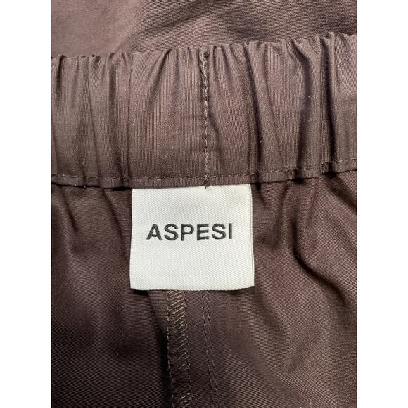 Aspesi Elastic-Waist Black Cotton Wide-Leg Trousers Size 2 - Picture 4 of 5